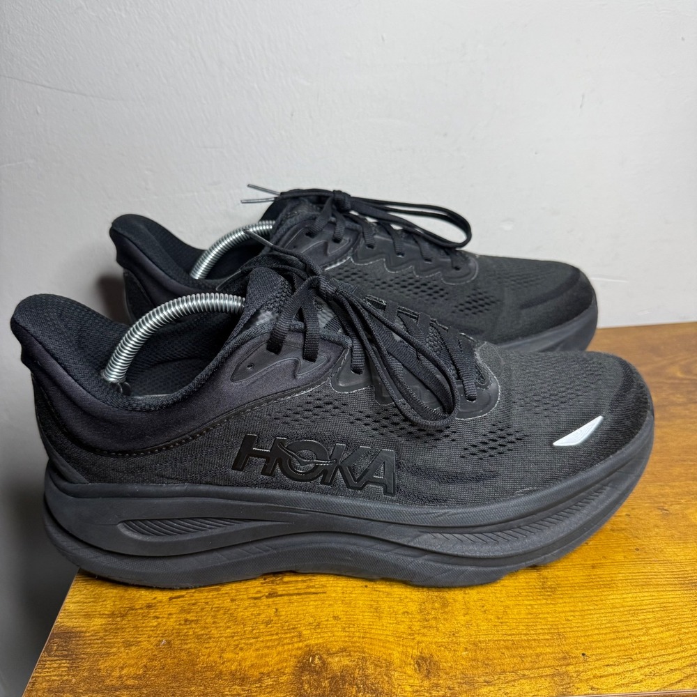 Hoka Bondi 8 Running Shoes Mens Size 11 2E Wide Black 1162013 BBLC